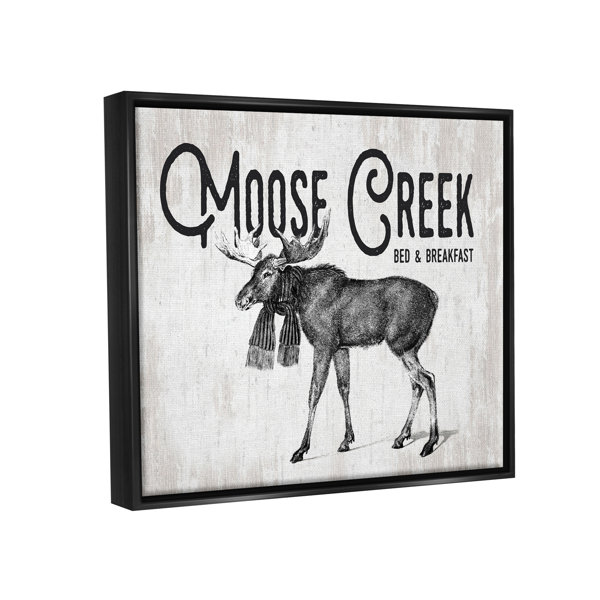 Stupell Industries Moose Creek Bed & Breakfast Rustic Wearing Scarf